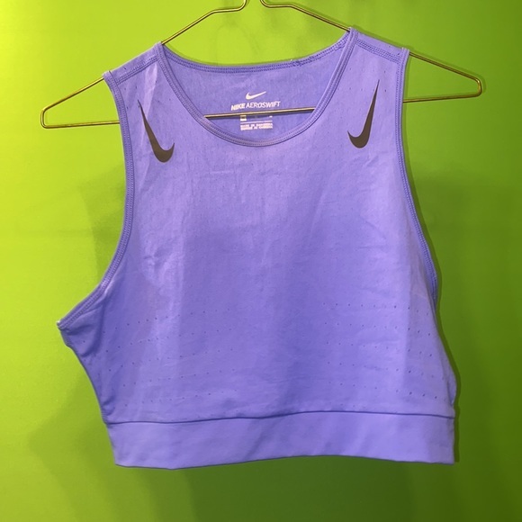 Nike Aeroswift size medium crop workout top purple ish colors like new - Picture 6 of 7